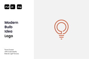 Modern Bulb Idea Logo, a Branding & Logo Template by Luxury Logos