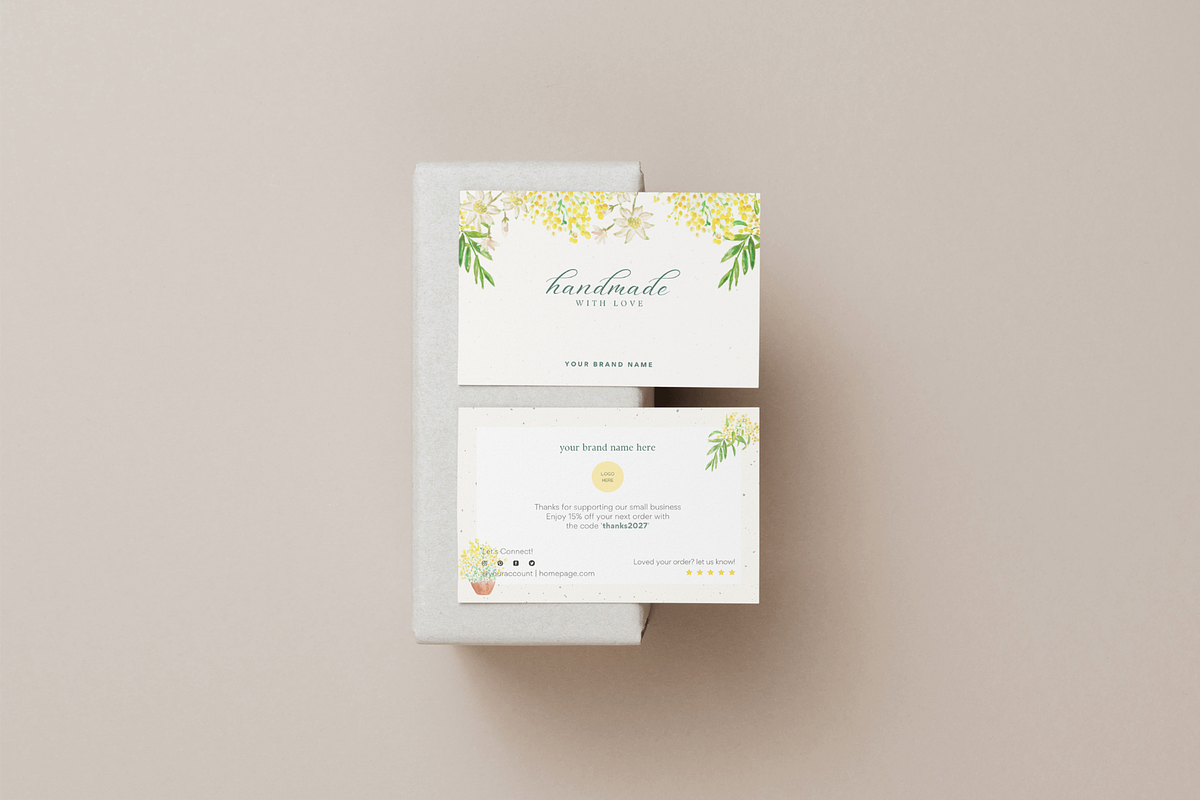 Floral Thank you card Canva Template, a Flyer Template by Hellohastore (Photo 5 of 11)