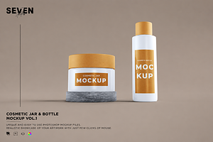 Cosmetic Jar & Cosmetic Bottle, a Packaging Mockup by Se٧enStudio