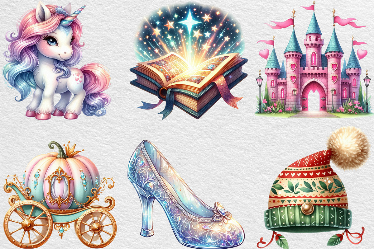 Watercolor Little Fairy Tale Clipart, an Illustration by Black Bird Studio (Photo 4 of 6)
