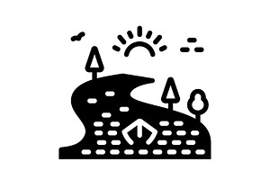 Rivers water solid icon, a Solid Icon by Creative priyanka