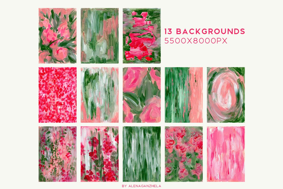 GARDEN in BLOOM abstract backgrounds, a Background Graphic by alenaganzhela (Photo 9 of 11)