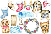 Christmas dogs Clipart, Holiday pets, an Animal Illustration by SimpleWishesArt (Thumbnail 2 of 7)