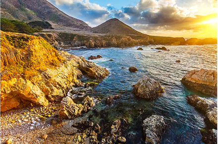 Big Sur rocks at sunset, a Nature Photo by sborisov