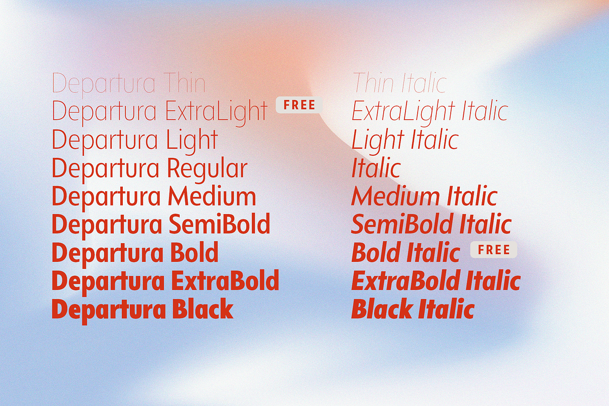 Departura - 18 Fonts, a Sans Serif Font by Nasir Udin (Photo 10 of 16)