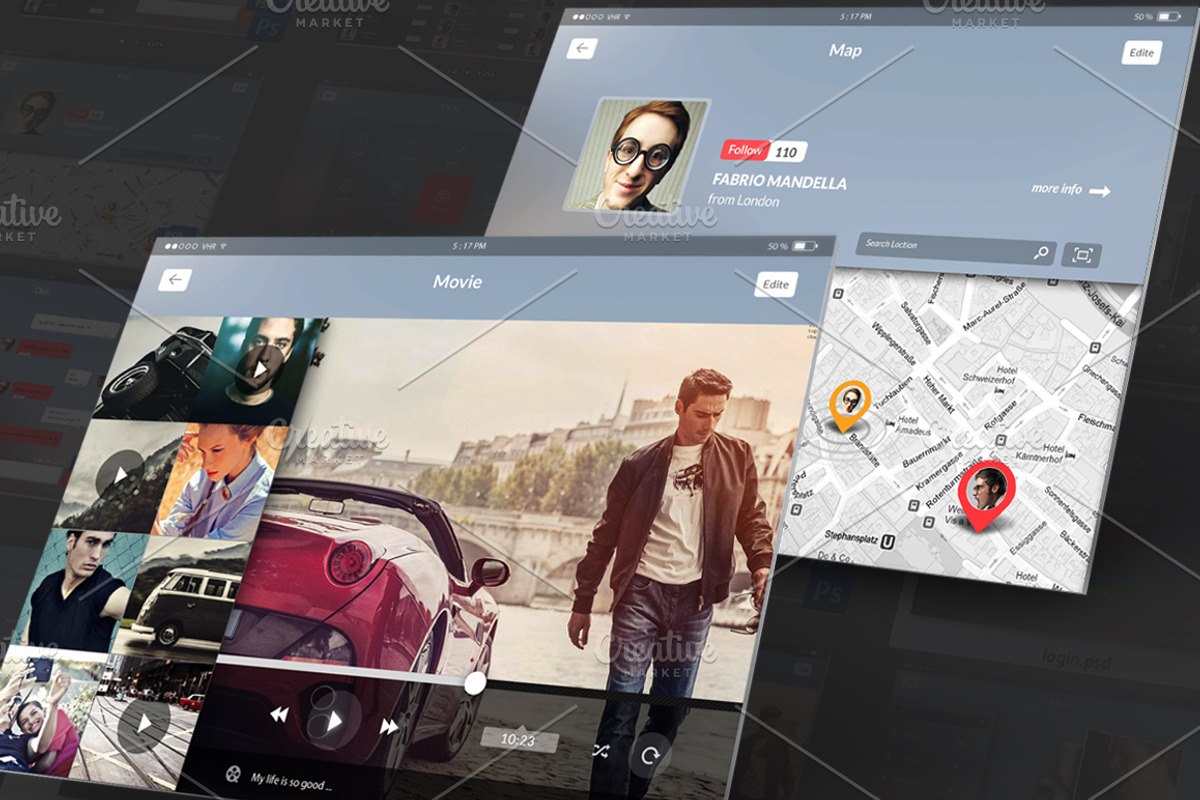 Tbalet Flat UI kit, an UI Kit Template by Alireza Farzad (Photo 6 of 8)
