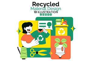 10 Recycled Material Design, an Object Illustration by denayunebgt