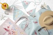 Oasis | Watercolor Flamingo patterns, a Pattern Graphic by Tanya Vollar (Thumbnail 9 of 10)