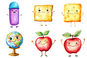 Kawaii School Character Stickers, a Seasonal Illustration by CitraGraphics (Thumbnail 2 of 5)