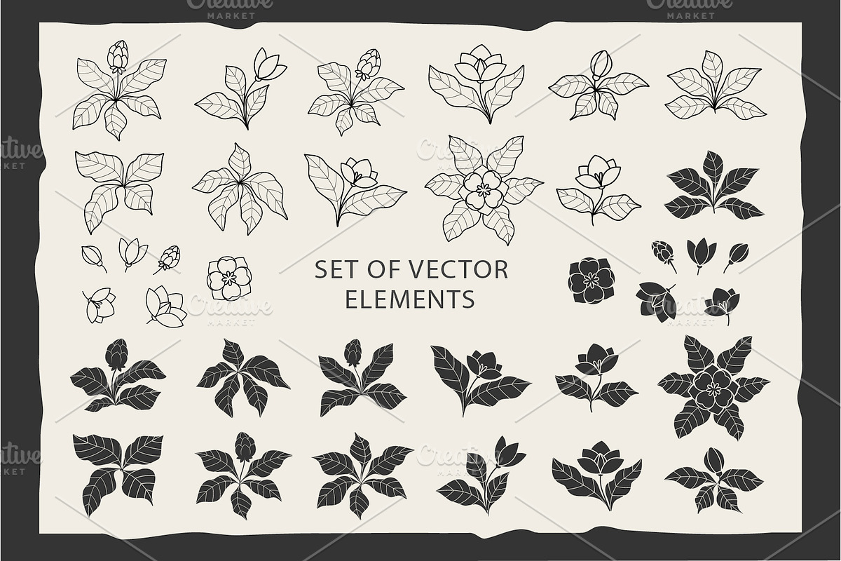 Hand-Drawn Magnolia. Linocut set, a Background Graphic by Lettering_Logo (Photo 17 of 17)