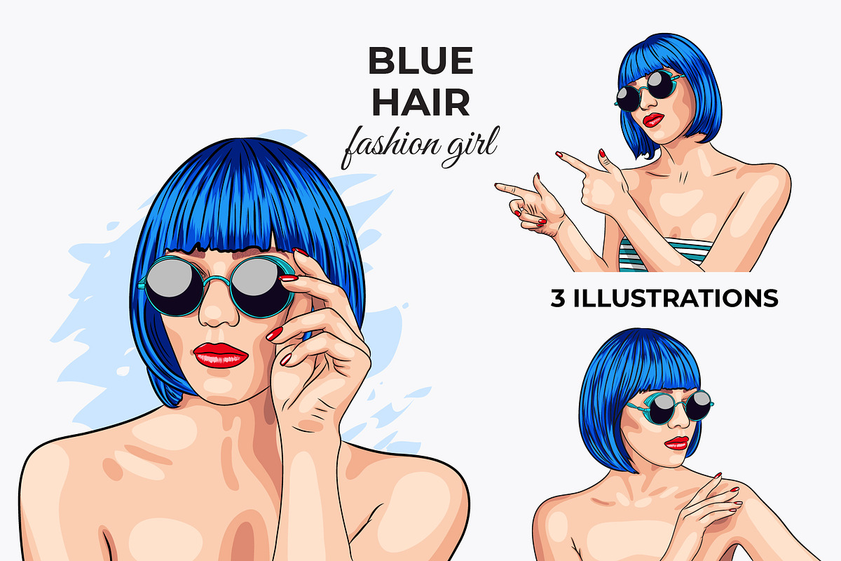 Vector Fashion Girl Portraits, a Person Illustration by Iryna Denysova (Photo 4 of 11)