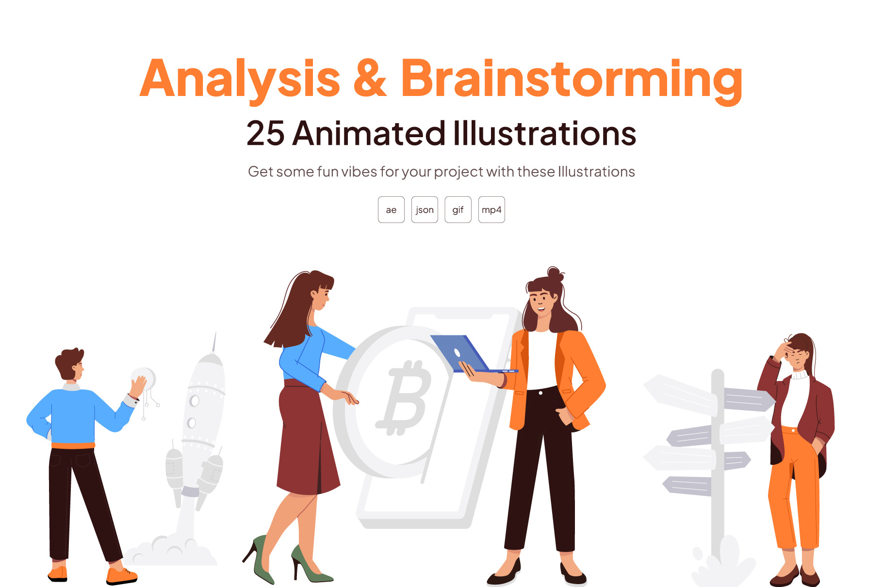 Analysis Animated Illustration Set