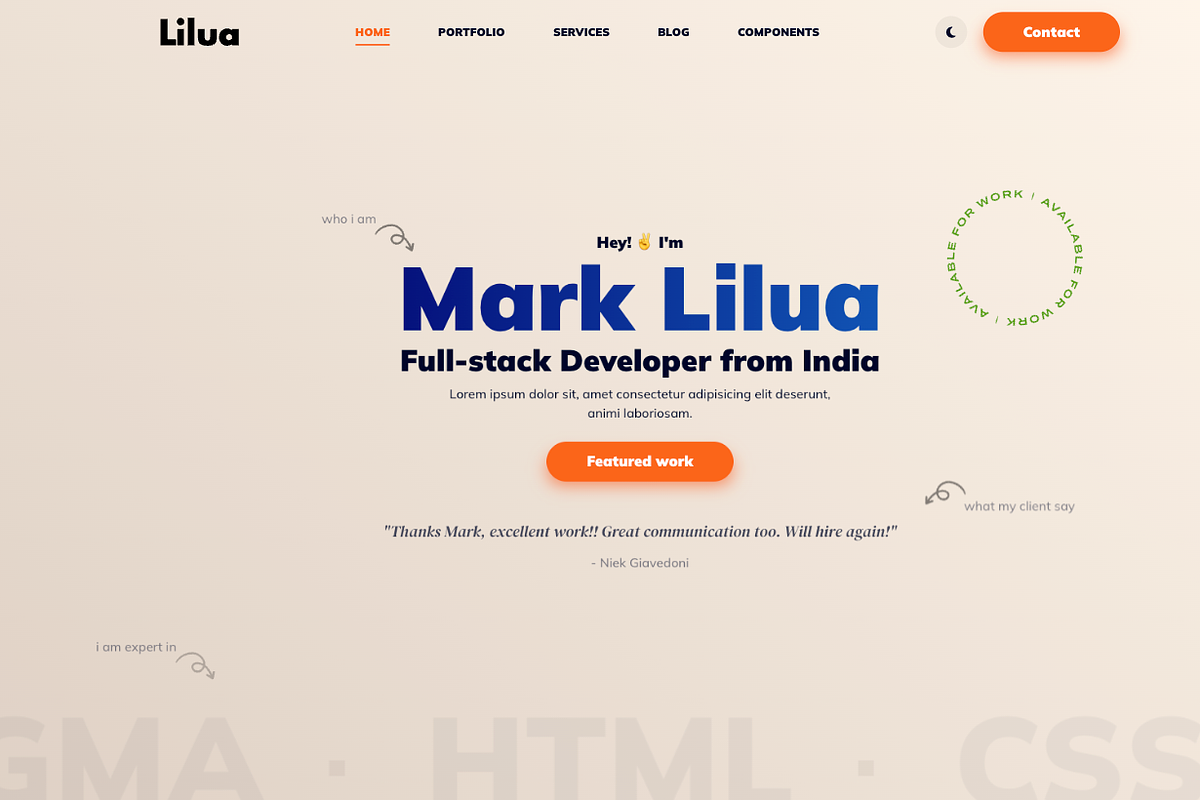 Lilua - Portfolio Html Template, a HTML Template by SLICEmyPAGE (Photo 10 of 12)