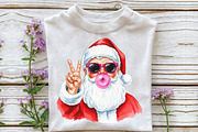 Retro Santa Christmas Blowing Bubble, an Illustration by Craft Nest (Thumbnail 3 of 6)