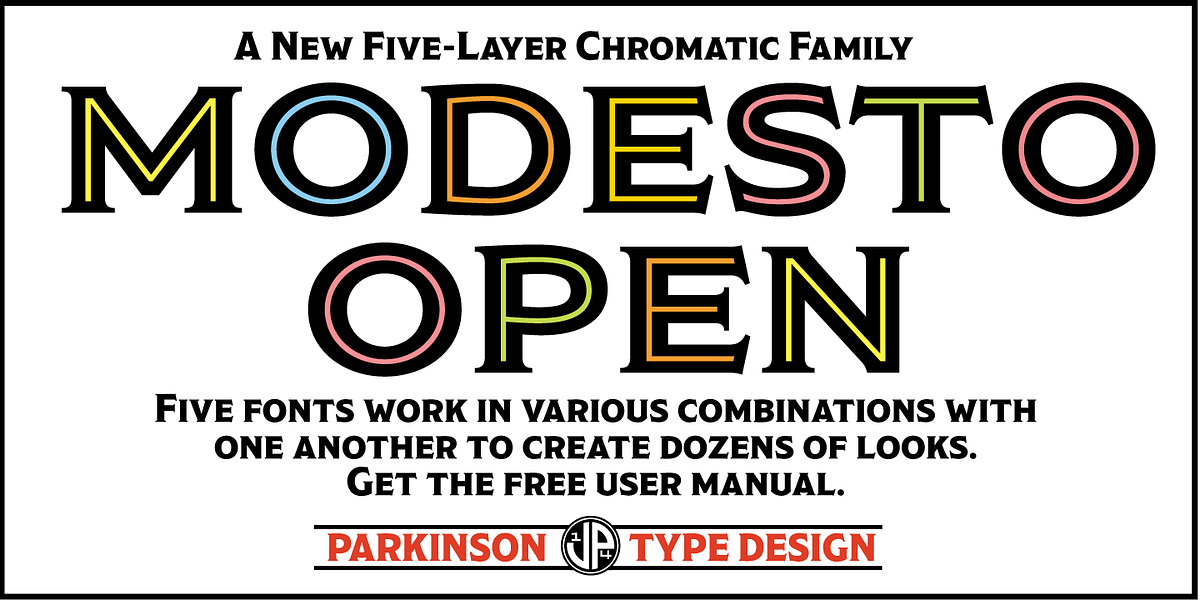 Modesto Open, a Serif Font by Parkinson Type Design (Photo 1 of 5)