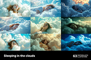 Sleeping in the clouds. 63 images, a Person Illustration by Handmadefont (Thumbnail 6 of 13)