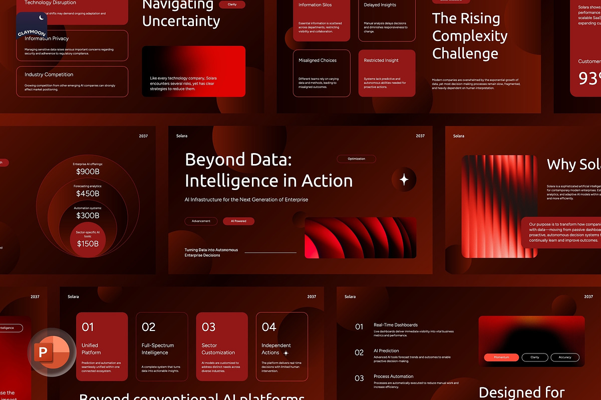 Solara AI Company Pitch Deck, a Presentation Template by Claymoon Lab (Photo 2 of 6)