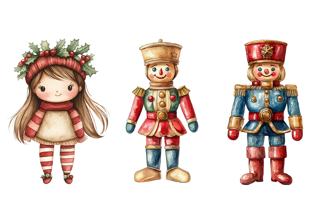 Christmas Cute Dolls Clipart, a Graphic by CitraGraphics (Photo 4 of 4)