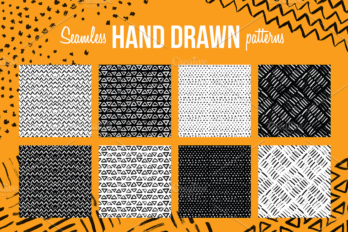 Seamless hand drawn patterns, a Pattern Graphic by The Odd Seed (Photo 6 of 8)