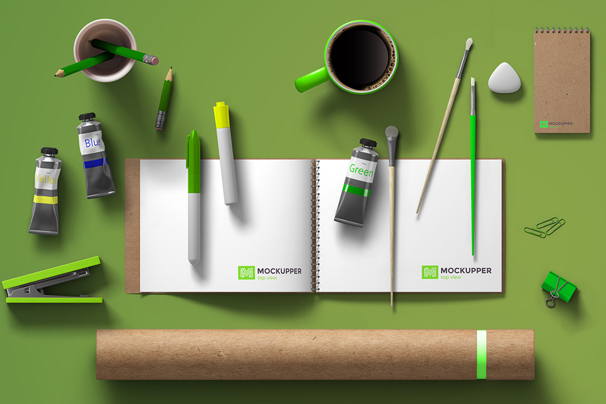 Mockupper Scene Generator topview 4K, a Packaging Mockup by Sentavio (Photo 4 of 12)