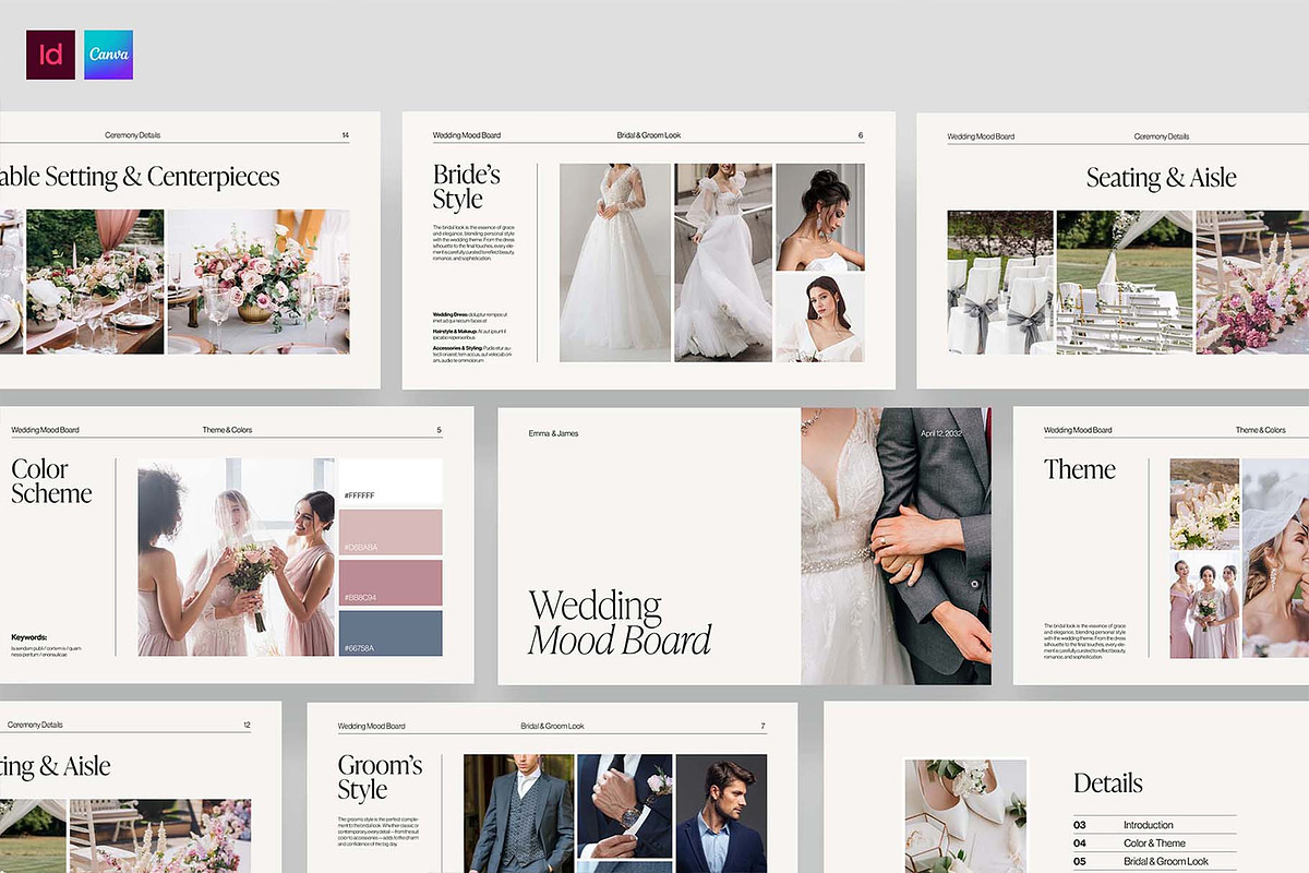 Wedding Mood Board Presentation, a Presentation Template by BrandPacks (Photo 1 of 6)