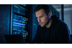 Data Center Worker, a Technology Photo by CREATIVEDEF