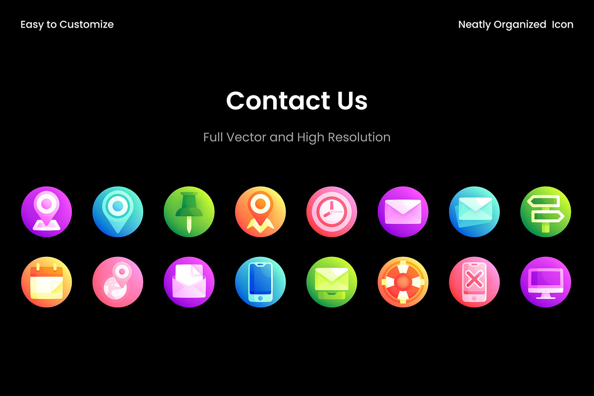 Contact Us Vibrant Icon Set, a Duotone Icon by Wencory (Photo 1 of 2)