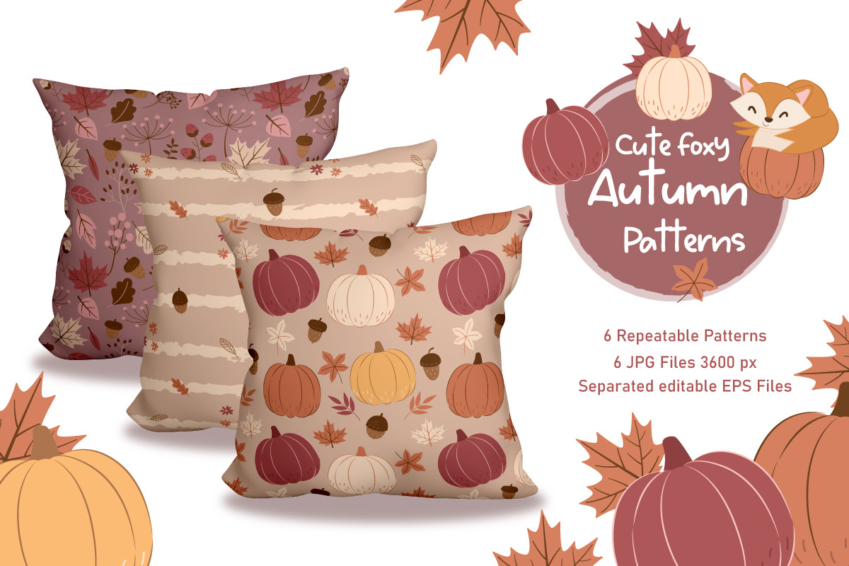 Cute Little Foxy in Autumn Patterns, a Pattern Graphic by DrawStudio1988 (Photo 3 of 11)