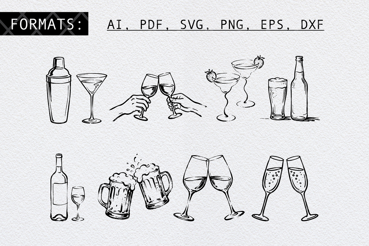 Hand Drawn Drink & Cocktails Bundle, a Food Illustration by Guavanaboy (Photo 2 of 3)