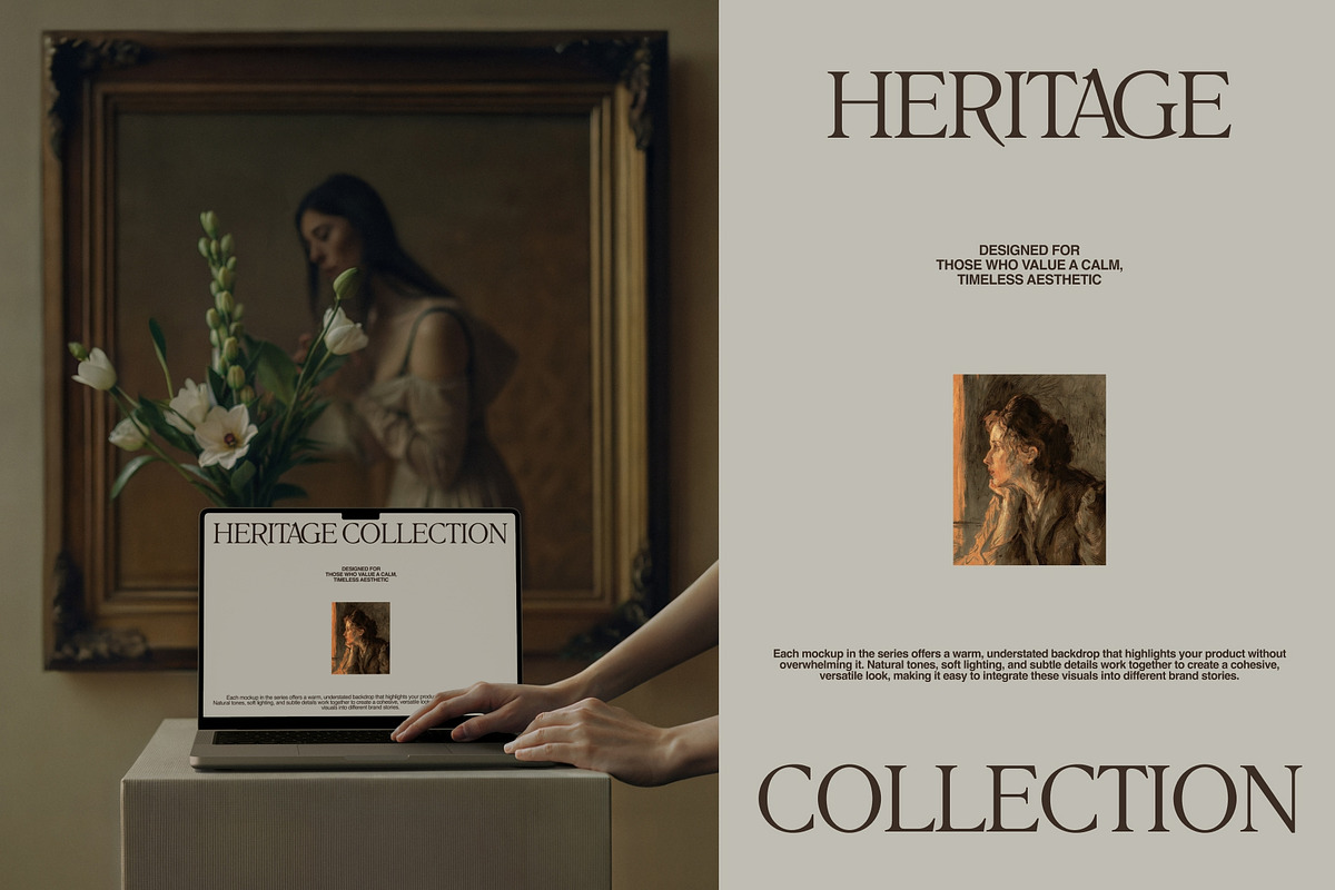 Heritage 02 : The Gallery MacBook, a Mac Mockup by Made by Attic (Photo 2 of 2)