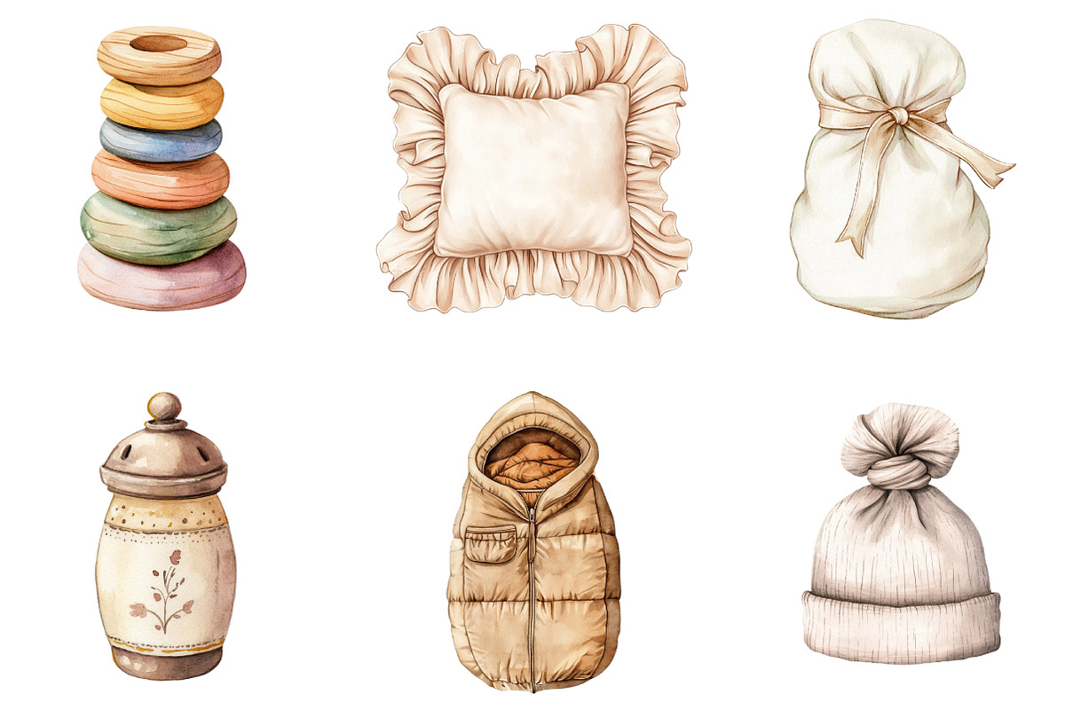 Neutral Baby Watercolor Clipart, an Illustration by DreamArtGraphic (Photo 5 of 5)