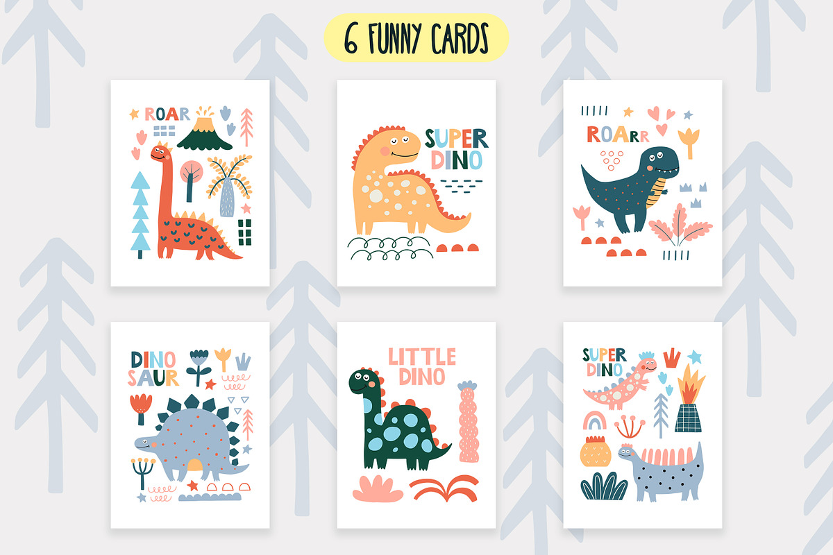 Cute Dinosaurs clipart set., an Animal Illustration by Kira Konoshenko (Photo 7 of 12)