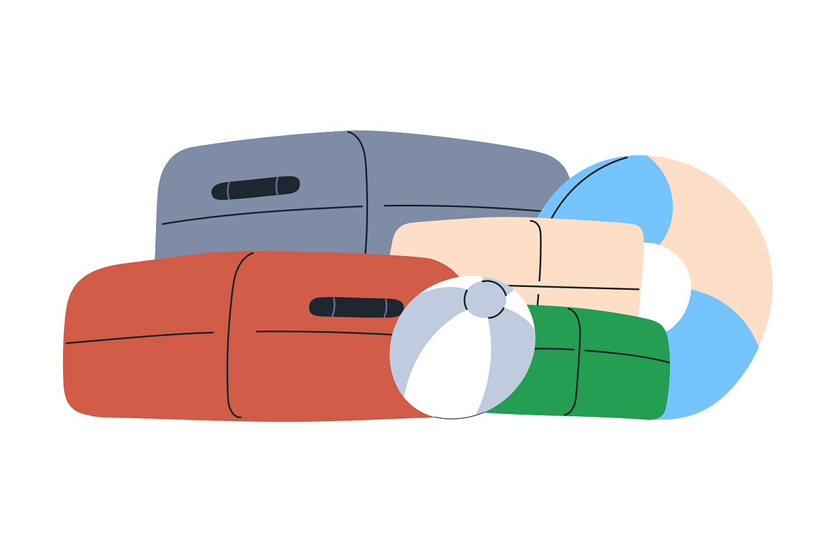 Travel baggage, tourist luggage set, an Object Illustration by Good Studio (Photo 3 of 6)