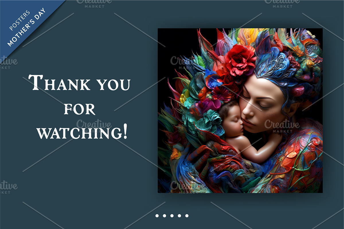 Colorful posters of mother and child, a Decorative Illustration by KENO Mascots (Photo 6 of 6)