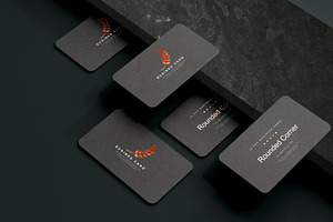 Rounded Corner Business Card Mockups