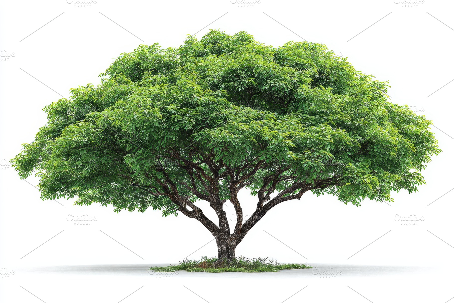 Lush Green Tree Isolated on White Ba, a Photo by Pixeness Studio