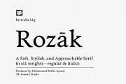 Rozak - Soft and Stylish Serif Font, a Serif Font by Ridha-38.lineart (Thumbnail 1 of 16)