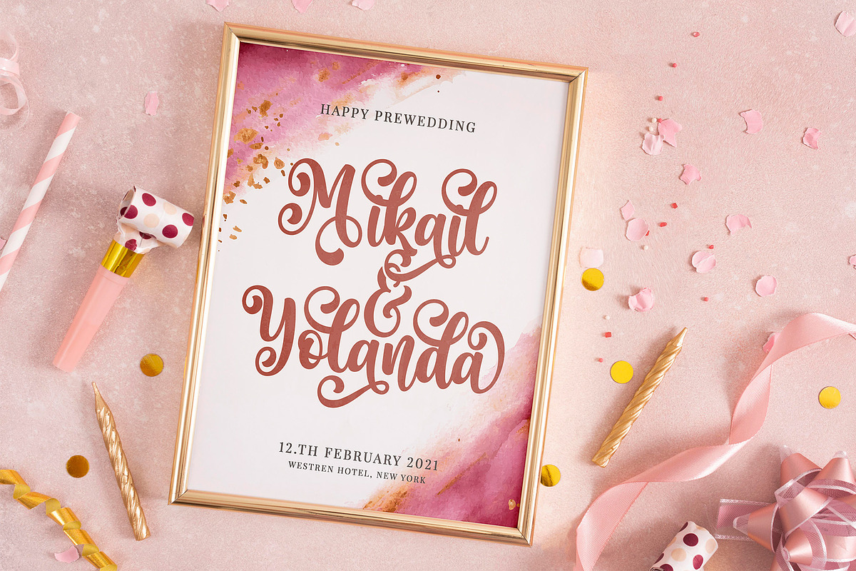 Monitha Calligraphy Script Font, a Script Font by Graphicxell (Photo 9 of 10)