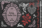 Vintage Vector Pixel Crochet Lace, an Object Graphic by AnMark (Thumbnail 1 of 14)