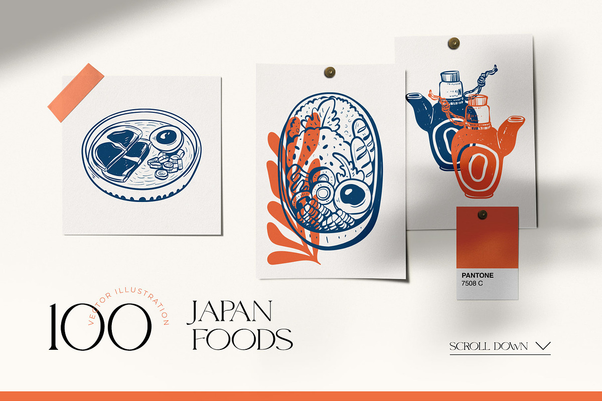 Japanese Food | Illustration Kit, a Food Illustration by Leleka.Store (Photo 5 of 12)