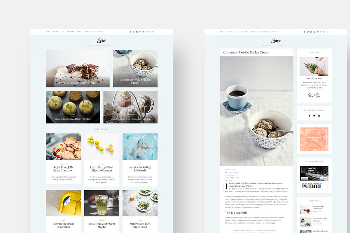 Spice - Lifestyle & Food Lovers Blog, a WordPress Template by LayerSupplyCo (Photo 2 of 5)