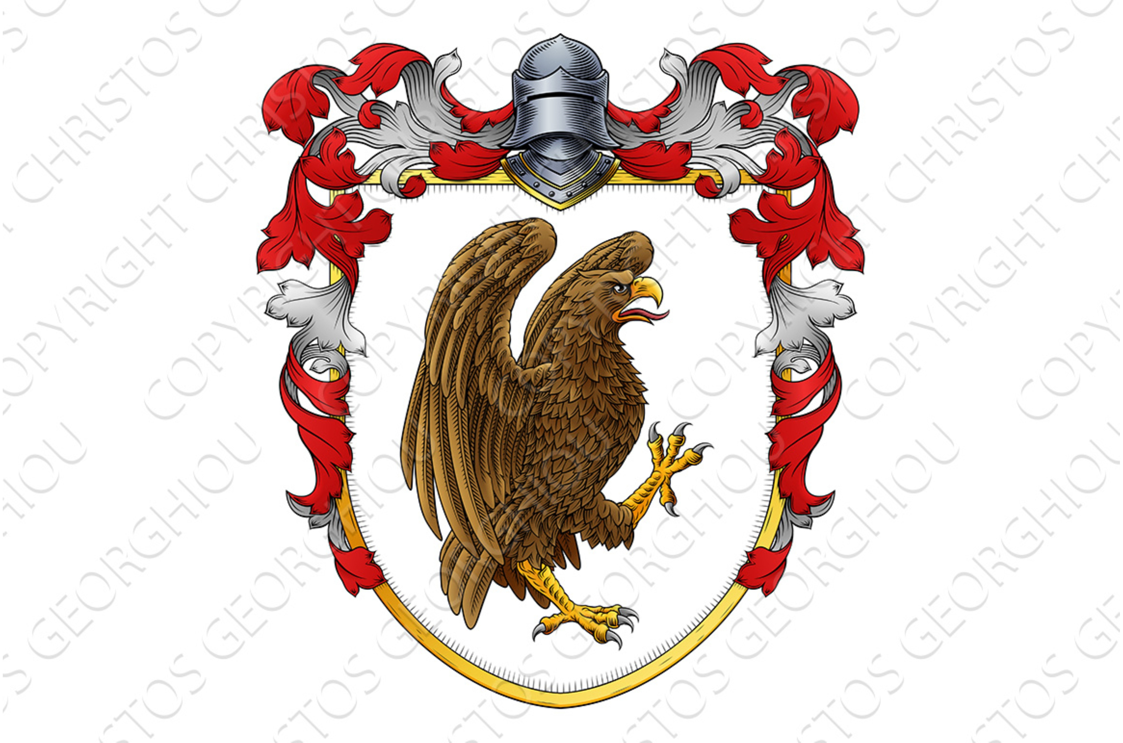 Eagle Coat of Arms Family Crest, an Illustration by Christos Georghiou