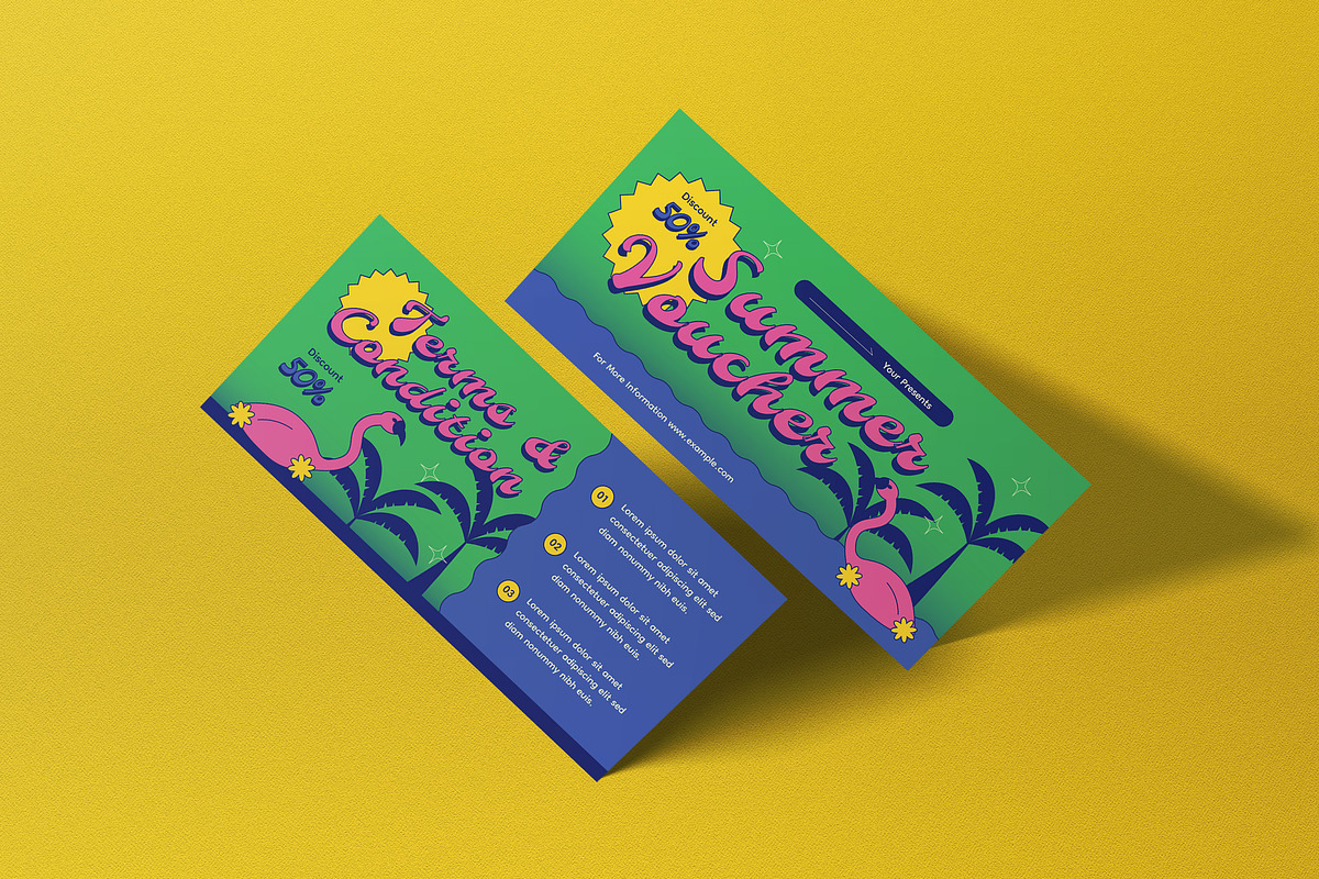 Green Retro Summer Voucher, a Card Template by graphicook (Photo 3 of 3)