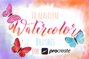 Watercolor Procreate Brushes, a Brush Add-On by CreativeJourney (Thumbnail 1 of 6)
