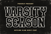 Varsity Season - Outline Slab Serif, a Slab Serif Font by Pian45 Studio (Thumbnail 1 of 8)