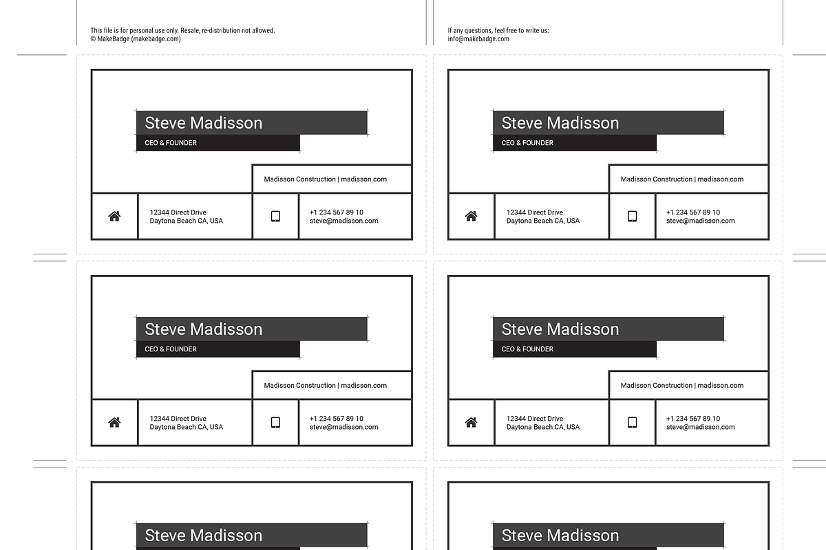 Business Card template 100% editable, a Business Card Template by ElephantArts (Photo 4 of 4)