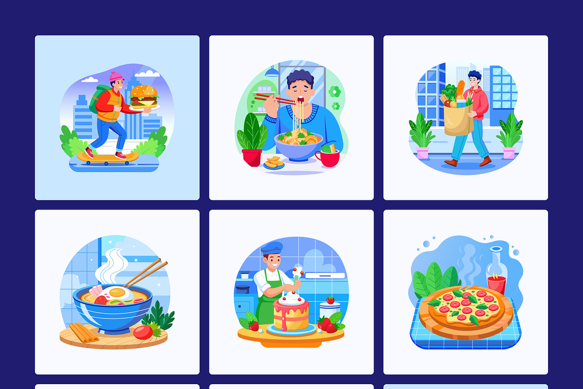 Food Illustration Art Set, a Food Illustration by Prosymbols (Photo 7 of 9)
