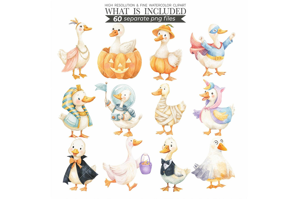 Silly Goose Halloween Clipart, an Illustration by CharmClipart (Photo 4 of 8)