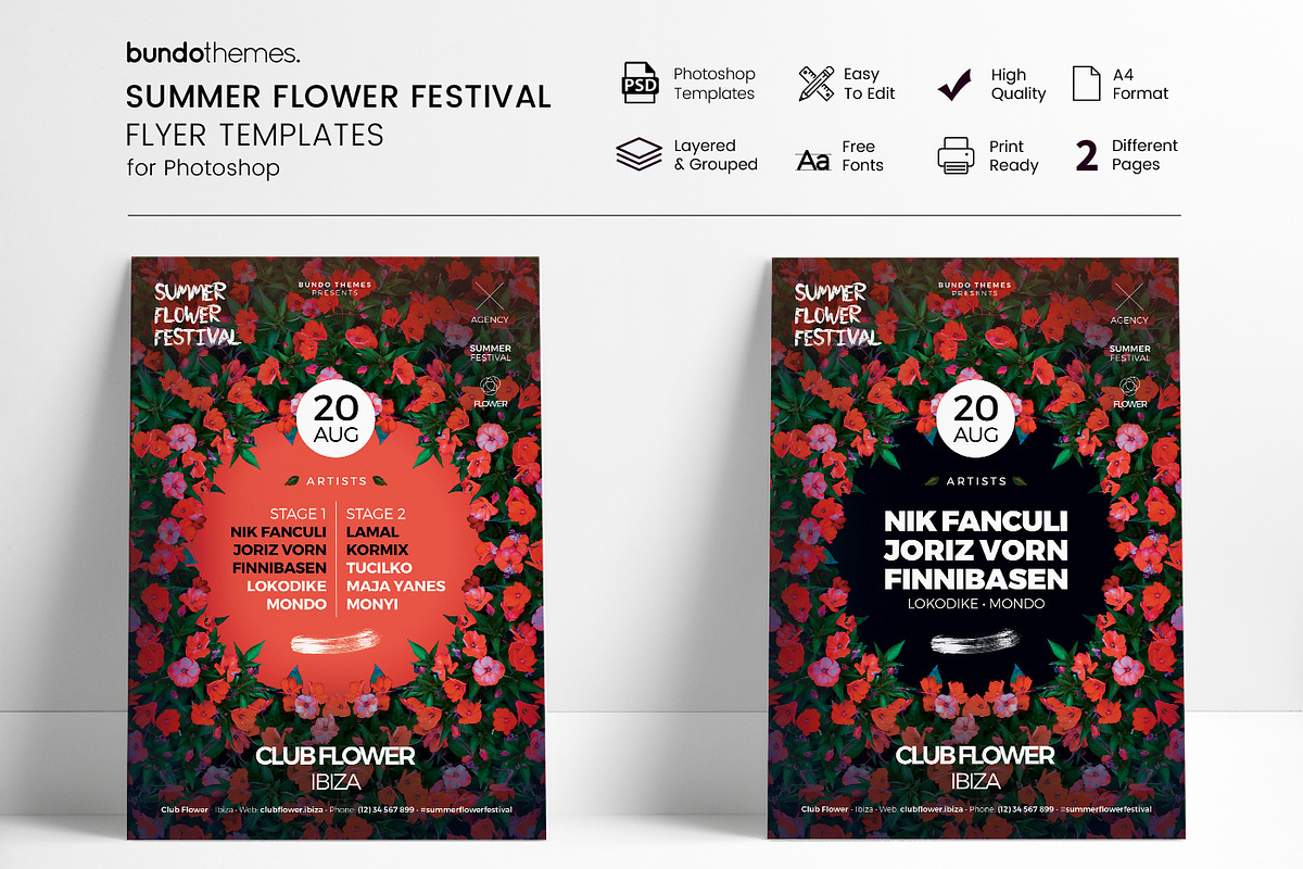 Summer Flower Festival Flyer, a Flyer Template by Bundo Themes (Photo 1 of 7)