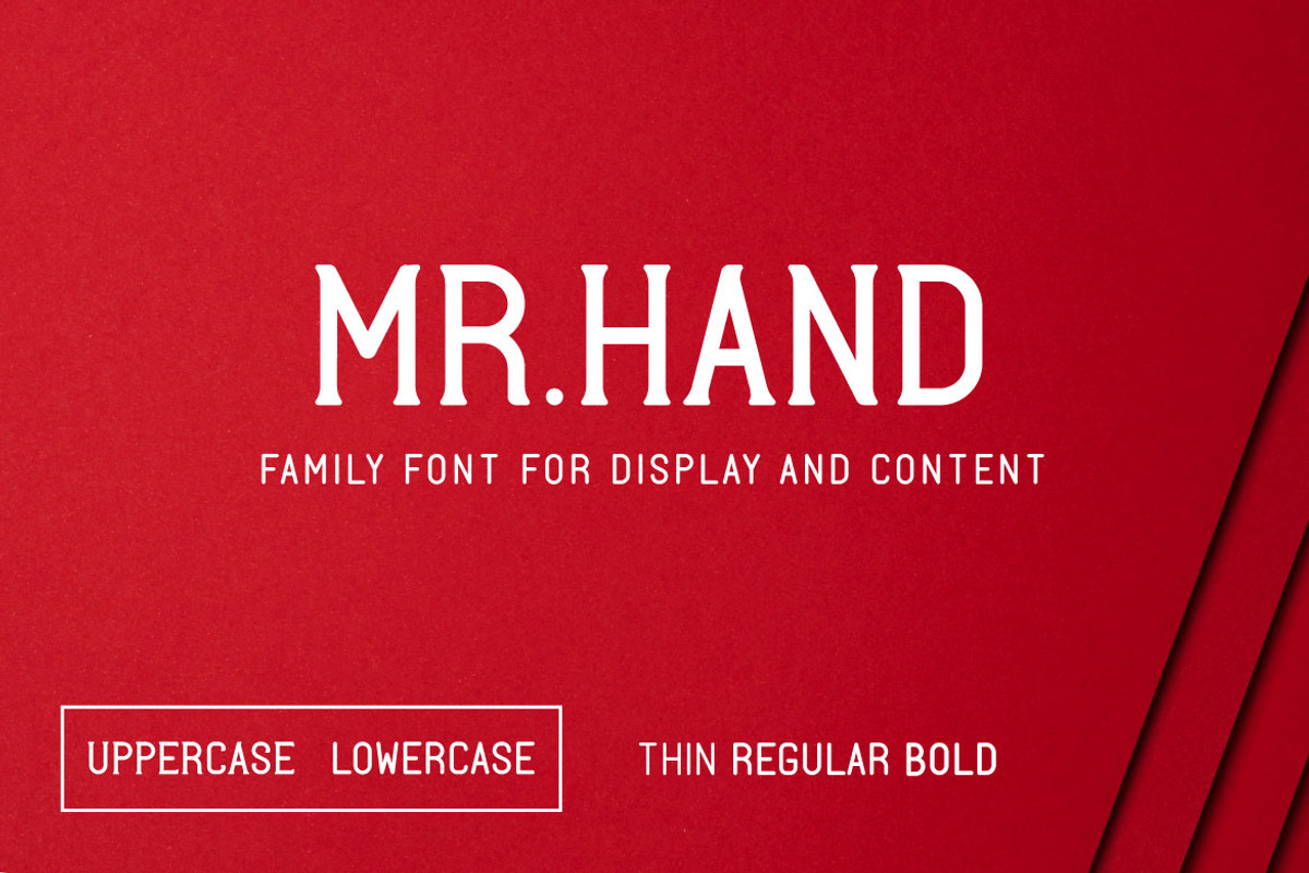 Mr.Hand - Display Family Font, a Sans Serif Font by Mightyfire (Photo 1 of 3)